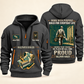 Wallpaper Hanger Built For The Everyday Quarter-Zip Hoodie in Gray, full authentic front and back views with matching wallpaper hanger tools and equipment artwork, original sample name/year and Built For The Everyday planning theme.