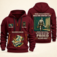 Wallpaper Hanger Built For The Everyday Quarter-Zip Hoodie in Wine Red, full authentic front and back views with matching wallpaper hanger tools and equipment artwork, original sample name/year and Built For The Everyday planning theme.