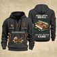 Wallpaper Hanger Built With Skill Quarter-Zip Hoodie in Gray, full authentic front and back views with matching wallpaper hanger tools and equipment artwork, original sample name/year and Built With Skill slogan.