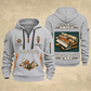 Wallpaper Hanger Built With Skill Quarter-Zip Hoodie in Light Grey, full authentic front and back views with matching wallpaper hanger tools and equipment artwork, original sample name/year and Built With Skill slogan.