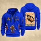 Wallpaper Hanger Blueprint Quarter-Zip Hoodie in Blue, authentic overlapping front and back views with wallpaper hanger artwork and source sample name/year lettering.