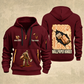 Wallpaper Hanger Blueprint Quarter-Zip Hoodie in Wine Red, authentic overlapping front and back views with wallpaper hanger artwork and source sample name/year lettering.