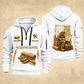 Wallpaper Hanger Copper Craft Quarter-Zip Hoodie in White, full authentic front and back views with matching wallpaper hanger tools and equipment artwork, original sample name/year and Copper Craft planning theme.