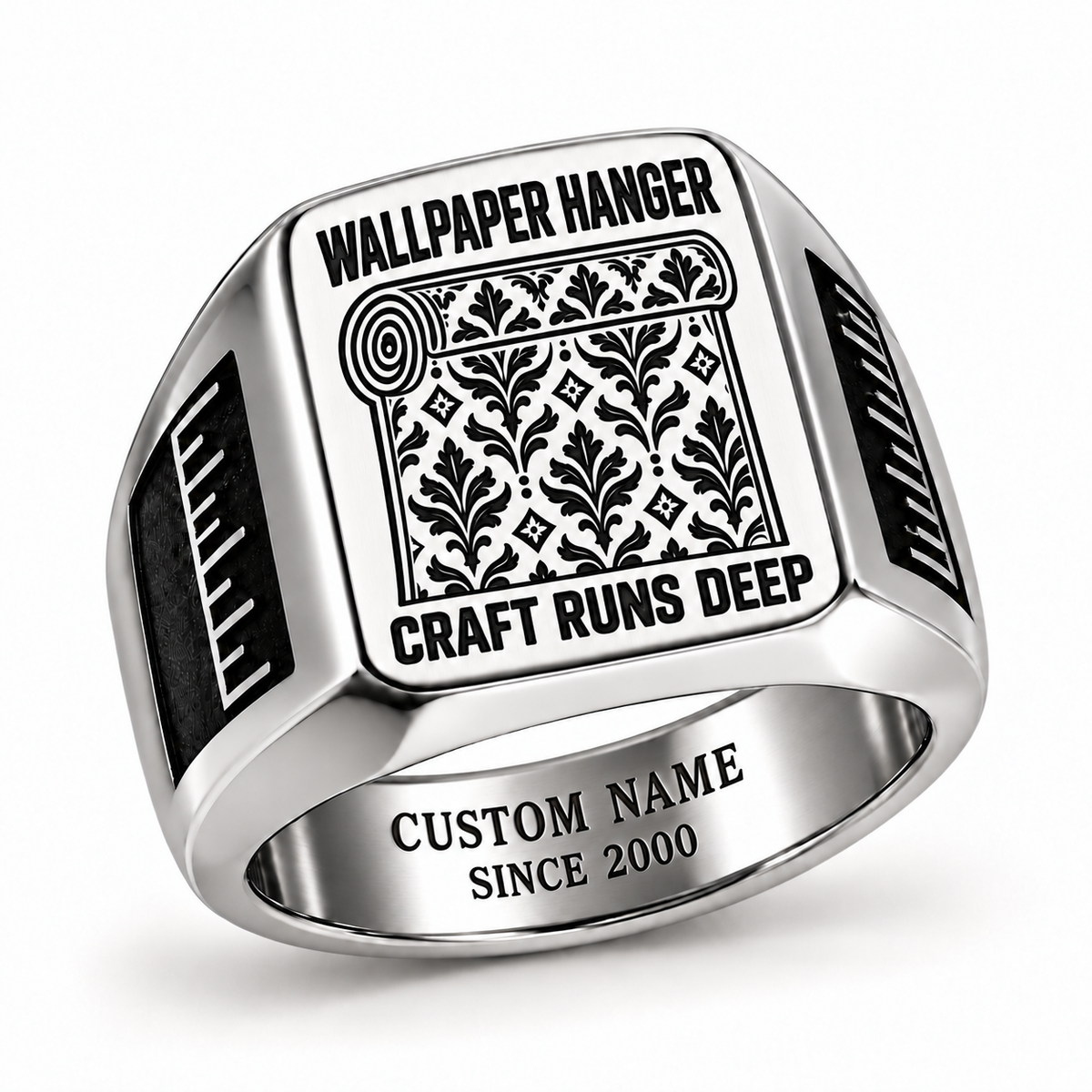 Wallpaper Hanger Craft Runs Deep Signet Ring – Silver with CUSTOM NAME and SINCE 2000