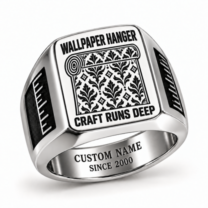 Wallpaper Hanger Craft Runs Deep Signet Ring – Silver with CUSTOM NAME and SINCE 2000