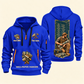 Wallpaper Hanger Daily Groundwork Quarter-Zip Hoodie in Blue, complete front and back views