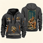 Wallpaper Hanger Daily Groundwork Quarter-Zip Hoodie in Gray, complete front and back views
