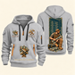 Wallpaper Hanger Daily Groundwork Quarter-Zip Hoodie in Light Grey, complete front and back views