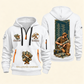 Wallpaper Hanger Daily Groundwork Quarter-Zip Hoodie in White, complete front and back views