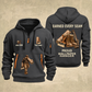 Wallpaper Hanger Earned Every Seam Quarter-Zip Hoodie in Gray, full authentic front and back views with matching wallpaper hanger tools and equipment artwork, original sample name/year and Earned Every slogan.