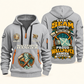 Wallpaper Hanger Every Seam Counts Quarter-Zip Hoodie in Light Grey, authentic overlapping front and back views with wallpaper hanger artwork and source sample name/year lettering.