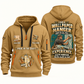 Wallpaper Hanger Experience Keeps Working Quarter-Zip Hoodie in Khaki, authentic overlapping front and back views with wallpaper hanger artwork and source sample name/year lettering.