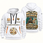 Wallpaper Hanger Experience Keeps Working Quarter-Zip Hoodie in White, authentic overlapping front and back views with wallpaper hanger artwork and source sample name/year lettering.