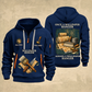 Wallpaper Hanger Proud of the Trade Quarter-Zip Hoodie in Navy, full authentic front and back views with matching wallpaper hanger tools and equipment artwork, original sample name/year and once-and-always trade motto.
