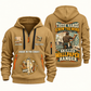Wallpaper Hanger Hands That Power Quarter-Zip Hoodie in Khaki, authentic overlapping front and back views with wallpaper hanger artwork and source sample name/year lettering.