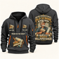 Wallpaper Hanger Old School Know-How quarter-zip hoodie in Gray, front and back, fixed sample name and year artwork