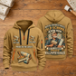 Wallpaper Hanger Old School Know-How quarter-zip hoodie in Khaki, front and back, fixed sample name and year artwork