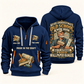 Wallpaper Hanger Old School Know-How quarter-zip hoodie in Navy, front and back, fixed sample name and year artwork