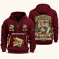 Wallpaper Hanger Old School Know-How quarter-zip hoodie in Wine Red, front and back, fixed sample name and year artwork