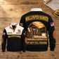 Wallpaper Hanger Finish Shift Sports Sweatshirt in Black, source-faithful front and back views on a warm wooden workbench, with FINISH SHIFT headline.