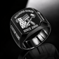 Black-finish Wallpaper Hanger Trade Emblem signet ring with wallpaper roll, smoothing brush, seam roller and illustrated CUSTOM NAME and SINCE 2000 text