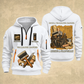 Wallpaper Hanger Trade For Life Quarter-Zip Hoodie in White, full authentic front and back views with matching wallpaper hanger tools and equipment artwork, original sample name/year, niche-specific ONCE A headline and original ALWAYS A CRAFTSMAN footer.