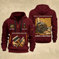 Wallpaper Hanger Trade For Life Quarter-Zip Hoodie in Wine Red, full authentic front and back views with matching wallpaper hanger tools and equipment artwork, original sample name/year, niche-specific ONCE A headline and original ALWAYS A CRAFTSMAN footer.