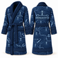 Personalized Sprinkler Fitter Bathrobe - Contour Lines blue front and back view
