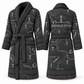 Personalized Sprinkler Fitter Bathrobe - Contour Lines slate front and back view