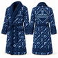 Personalized Sprinkler Fitter Bathrobe - Diamond Emblems blue front and back view