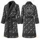 Personalized Sprinkler Fitter Bathrobe - Diamond Emblems slate front and back view