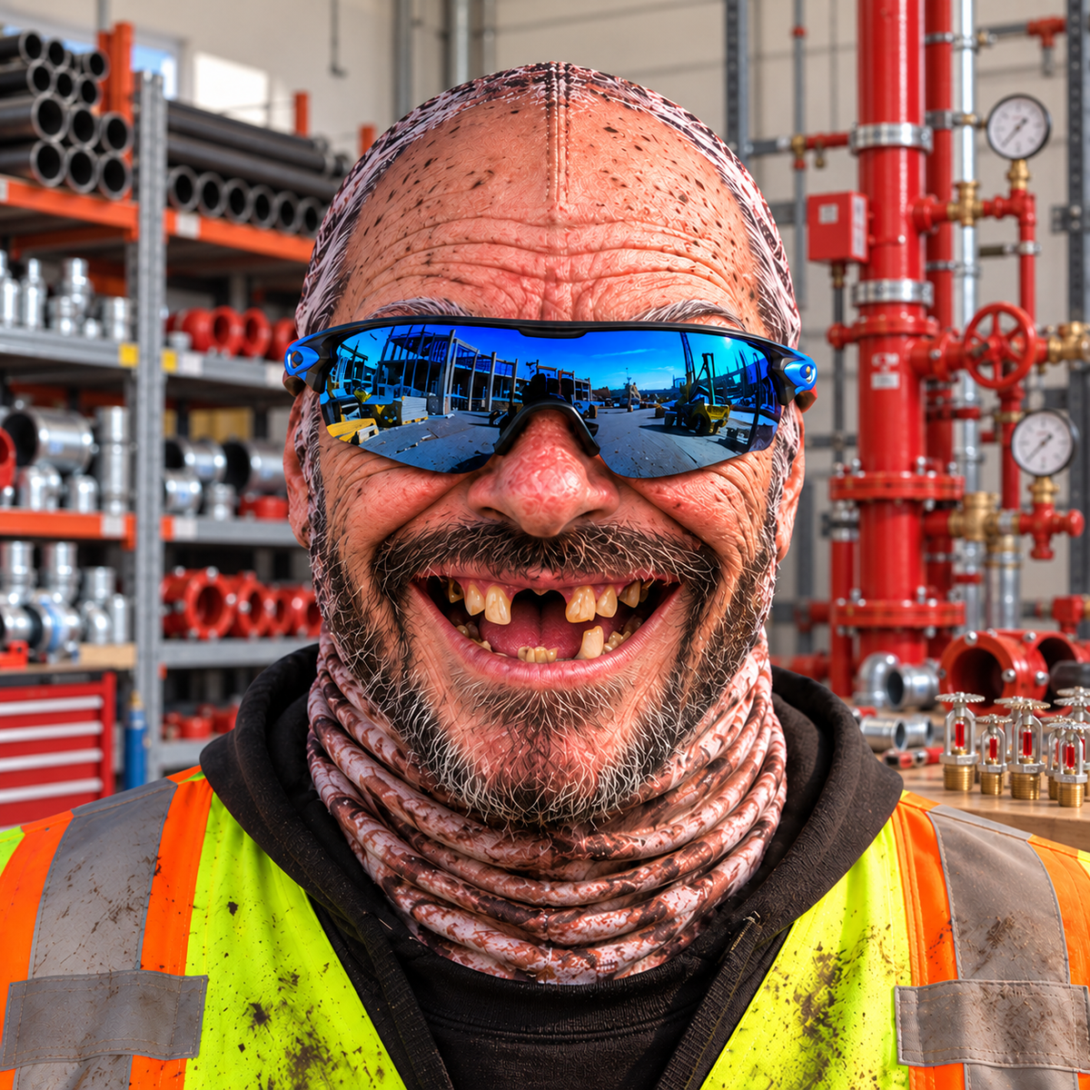 Sprinkler Fitter funny face balaclava - Style 2