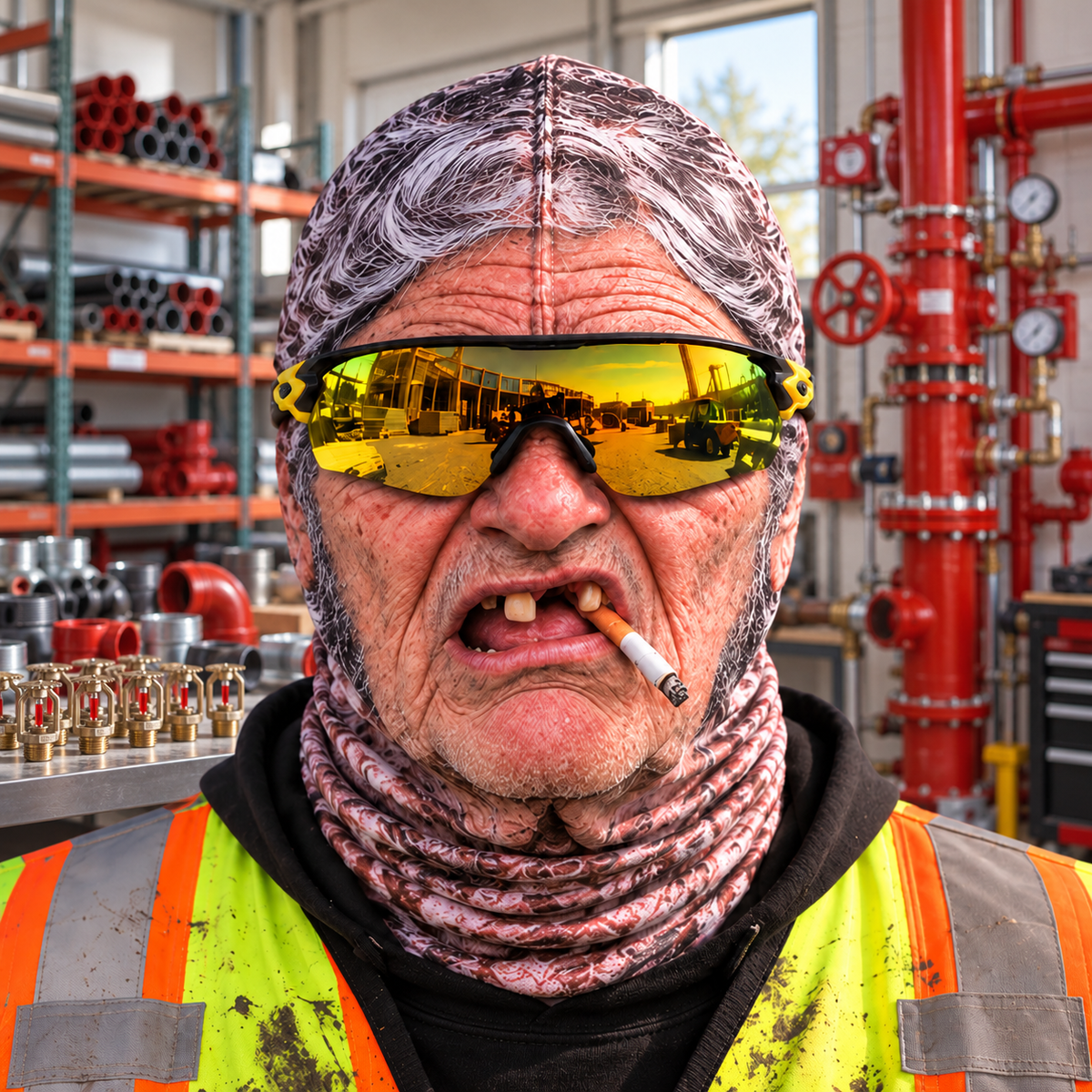 Sprinkler Fitter funny face balaclava - Style 3