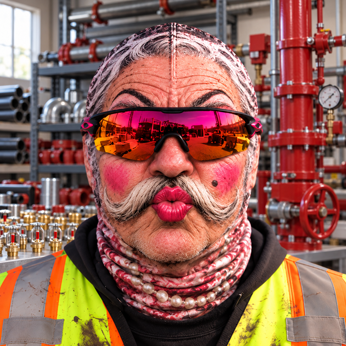 Sprinkler Fitter funny face balaclava - Style 7