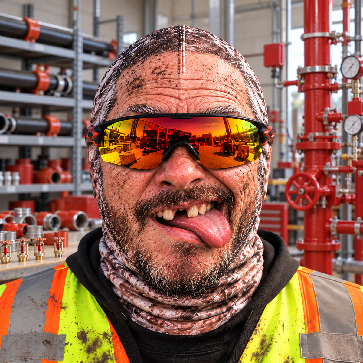Sprinkler Fitter funny face balaclava - Style 9
