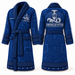 Personalized Sprinkler Fitter Bathrobe - Signature Silhouette blue front and back view
