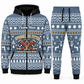 sprinkler-fitter blue-gray Winter Snowflake full-zip hoodie and jogger combo with Custom Name and Custom Company Name