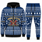 sprinkler-fitter navy Winter Snowflake full-zip hoodie and jogger combo with Custom Name and Custom Company Name