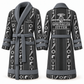 Personalized Sprinkler Fitter Bathrobe - Workbench Stripes slate front and back view