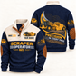 623 Scraper Operator Sports Sweatshirt in Navy, front and back views, sample YOUR NAME and SINCE 2000 personalization