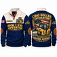 CB10 Roller/Compactor Operator Sports Sweatshirt in Navy, front and back views, sample YOUR NAME and SINCE 2000 personalization