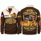 826 Landfill Compactor Operator Sports Sweatshirt in Brown, front and back views, sample YOUR NAME and SINCE 2000 personalization