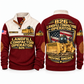 826 Landfill Compactor Operator Sports Sweatshirt in Jujube Red, front and back views, sample YOUR NAME and SINCE 2000 personalization