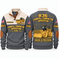 836 Landfill Compactor Operator Sports Sweatshirt in Grey, front and back views, sample YOUR NAME and SINCE 2000 personalization