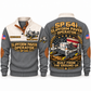SP 64i Concrete/Slipform Paver Operator Sports Sweatshirt in Grey, front and back views, sample YOUR NAME and SINCE 2000 personalization