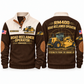 RM400 Road Reclaimer/Soil Stabilizer Operator Sports Sweatshirt in Brown, front and back views, sample YOUR NAME and SINCE 2000 personalization