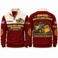 RM400 Road Reclaimer/Soil Stabilizer Operator Sports Sweatshirt in Jujube Red, front and back views, sample YOUR NAME and SINCE 2000 personalization