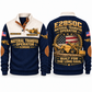E2850C Material Transfer Vehicle Operator Sports Sweatshirt in Navy, front and back views, sample YOUR NAME and SINCE 2000 personalization