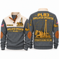 PL83 Pipelayer/Sideboom Operator Sports Sweatshirt in Grey, front and back views, sample YOUR NAME and SINCE 2000 personalization