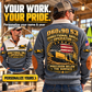 Personalized Vermeer D60x90 S3 HDD Directional Drill Sports Sweatshirt in Grey, dedicated lifestyle featured image showing front and back artwork, personalized YOUR NAME and SINCE 2000